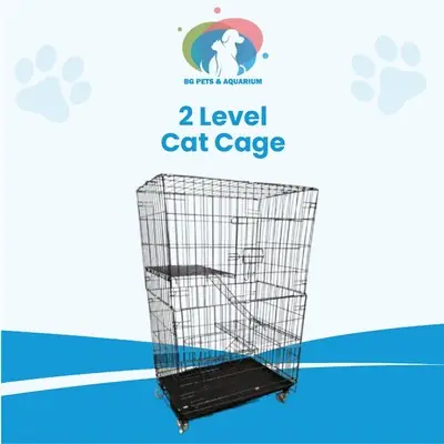 (PELAPIK BESAR) 2 Level Cat Cage / Sangkar Kucing 2 Tingkat Wrought Iron