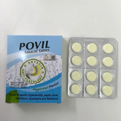 Povil Antacid Tablet Peppermint Flavour 10sstrip