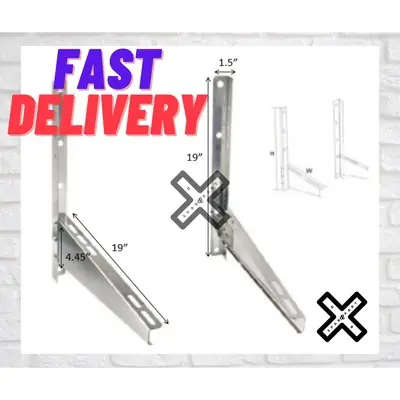 AIRCOND STAINLESS STEEL BRACKET 1HP TO 2HP HIGH QUALITY WITH WALL PLUG & BOLT NUT  / BRACKET AIRCOND STAINLESS STEEL