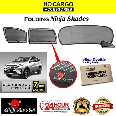 Perodua Aruz 2019 - Present Magnetic Ninja Shades Sunshade (7pcs) Ninja Sun Shade