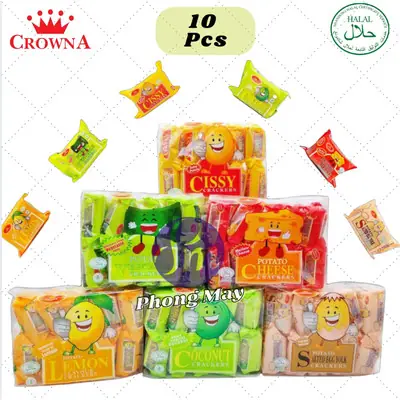 CISSY POTATO CRACKERS [10*32G] ORIGINAL/COCONUT/ LLEMON/ SEAWEED/ VEGETABLE