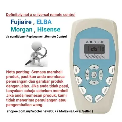 Fujiaire , Elba , Morgan , Hisense Air Conditioner ekonomi Replacement Remote Control (KL-01)