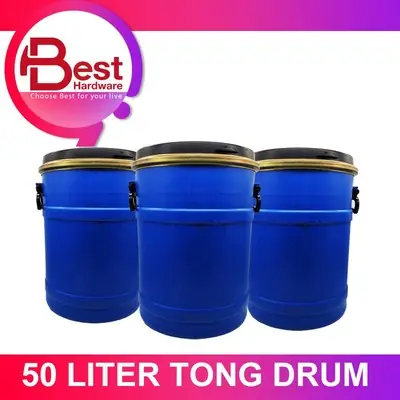 BEST HARDWARE -  [REFURBISHED] Tong Drum / Tong Drum Biru/Tong Air/Open top 50 Liter