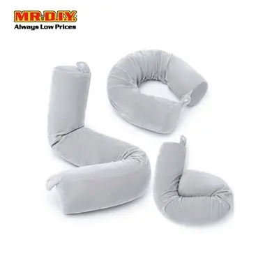(MR.DIY) Multi-Style Memory Foam Travel Pillow Grey (66cm x 9.6cm)
