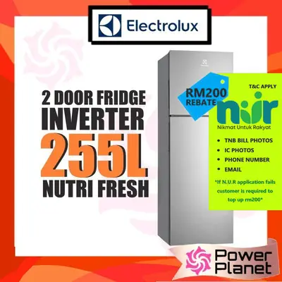 [SEDA NUR] Electrolux 2 DOOR Fridge 211L ETB2302J-A Inverter Nutri Fresh / 255L ETB2802H-A