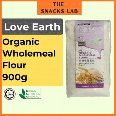Love Earth Organic Wholemeal Flour 900g / Tepung Bijian Penuh Organik / 有机全麦面粉