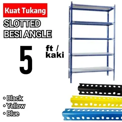 Slotted Angle Bar 5ft / Besi Rak Lubang 5'kaki / Rack / Shelf / Shelves DIY