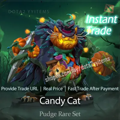 DOTA2 Pudge Candy Cat “Diretide” Rare Set 刀塔2 帕吉 屠夫 Butcher 糖衣猫王 夜魇暗潮 套装 现货秒发