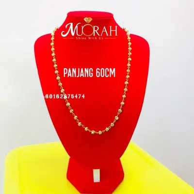 COP 916 🔥Rantai Leher Biji Lada • Panjang 60cm  •⭐TERBARU! Emas Korea u•Exclusive Design 💯 Mcm emas sebenar •