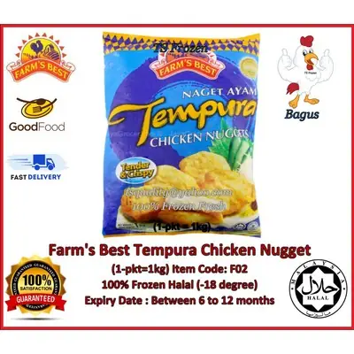 Farm’s Best Tempura Chicken Nugget (1pkt=1kg) 100% Halal Fresh Frozen (-18 degree) F02