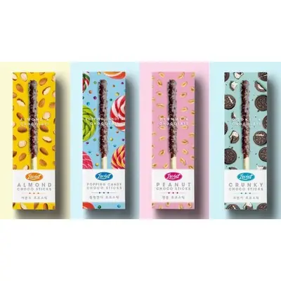 【HALAL】KOREA LOVINT/SUNYOUNG Choco Stick [54g] - Crunky / Peanut / Almond / Popping Candy