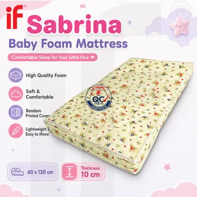 IF Sabrina Baby Mattress Foam Mattress | Comfortable Cot Mattress | Random Cover Design