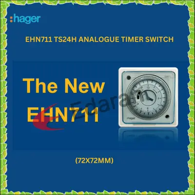 HAGER EHN711 TS24H ANALOGUE TIMER SWITCH (72X72MM)
