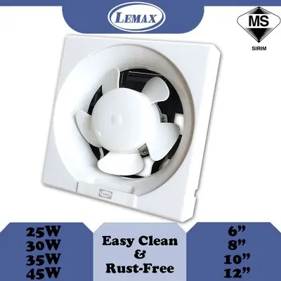( SIRIM ) LMX / Lemax 6" / 8" / 10" / 12" Wall Ventilation Fan ( 25W / 30W / 35W / 45W ) Kipas Pengudaraan Dinding