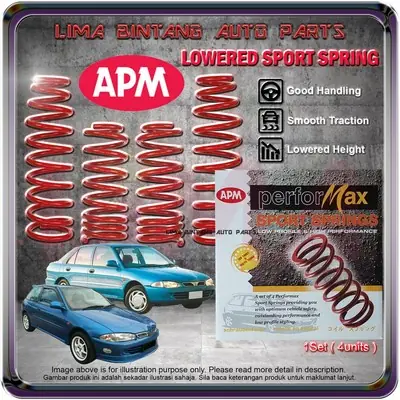 Proton Wira , Satria 1.6 1.8 Gti , Putra Sport Spring , Lower Coil Spring Apm Performax