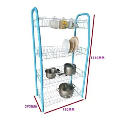 2M-7733 Indon Plate Rack Random Color / 4 Tingkat Rak Pinggan Mangkuk (Random Colour)
