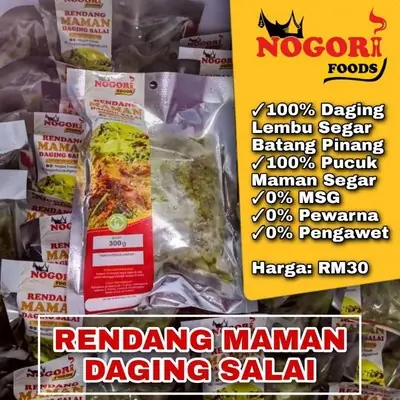 Rendang Maman Daging Salai Batang Pinang  Nogori Food