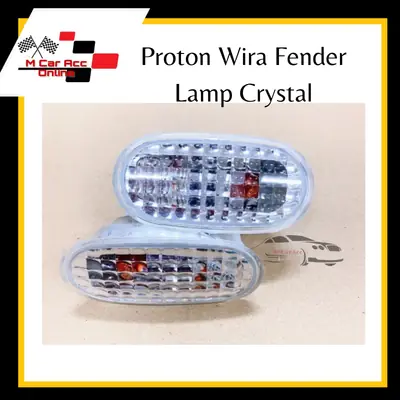 Proton Wira Waja Fender Lamp Crystal (1set=2pcs) Kristal Lampu Tepi Signal Fender Sisi Cover Bulb Soket Putih Oren