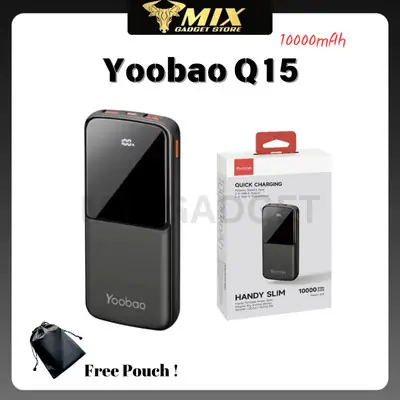 🔥Yoobao Q15 10000mAh LED Digital Display Ultra Slim PD20W Fast Charging Portable Power Bank