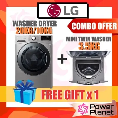 [FREE GIFT & COMBO OFFER] LG Washer Dryer F2720RVTV 20KG/10KG + T2735NTWV 3.5Kg Mini Twin Wash Inverter Mesin Basuh 洗衣机