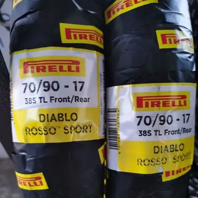 Pirelli Tayar  Rosso Sport Tyre Tubeless  (70/90x17~120/70x17)
