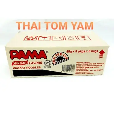 PAMA INSTANT NOODLE(1x5packs x 6bag x 55g) SHRIMP FLAVOUR THAI TOM YAM