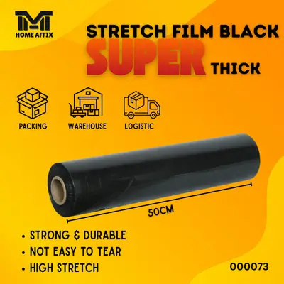 Clear/Black Stretch Film/Wrapping Firm/Plastic Pallet Wrap (1 Roll )