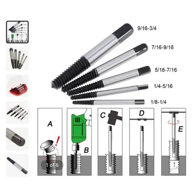 5pcs Screw Extractor untuk skru loose