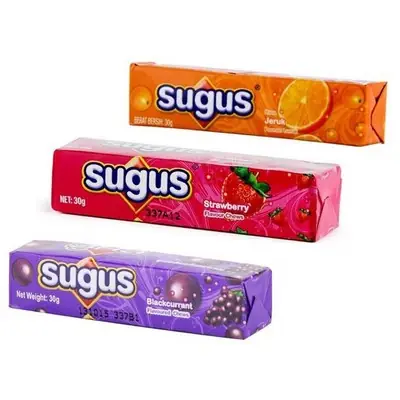 SUGUS CHEWS 30G GRAPE/STRAWBERRY/ORANGE(POP)