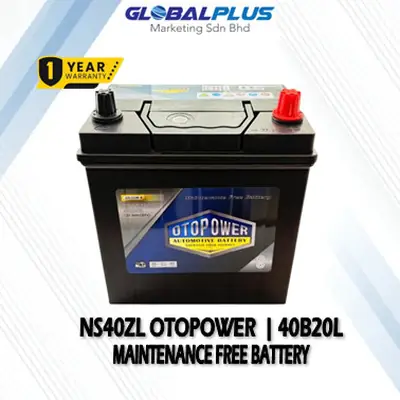 Otopower NS40ZL 40B19L/40B20L/44B19L & 46B19L MF Battery (Bateri Kereta Kering)suitable for #PERODUA Kancil, Myvi, Axia,