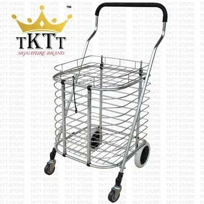 TKTT 604 XL Foldable Aluminium Shopping Cart Carbon Steel Market Trolley Travel Cart Troli Pasar Lipat Serbaguna