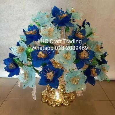50 pcs Bunga telur pelamin / bunga pahar~ baby Blue 25pcs/ Royal Blue 25pcs