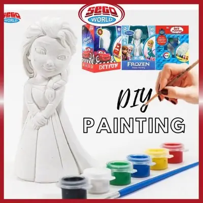 Water Color DIY Cartoon Plaster Painting Toys Elsa Dolls kids Education | Mainan Berwarna-warni Murah SEGOWORLD