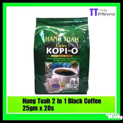 DS Hang Tuah Kopi-O 2 In 1 Black Coffee Citarasa Liberica 25gm X 20 Sachects (Hijau) Serbuk Kopi Campuran 咖啡袋