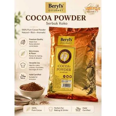 Ready Stock Beryls Pure Cocoa Powder Serbuk Koko Berylsrepack