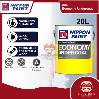 20L Nippon Paint Economy Undercoat White Colour For Interior & Exterior Wood And Metal Surface Finish