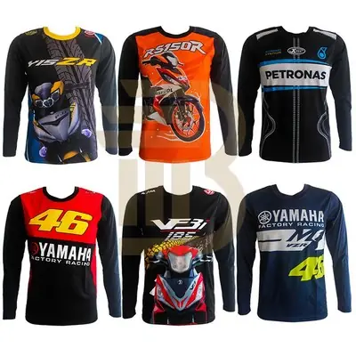 (HARGA BORONG) Baju Jersey Dewasa Motor Lengan Panjang / Men Jersey Motor Club Long Sleeves / Baju Motor Lelaki  MTL