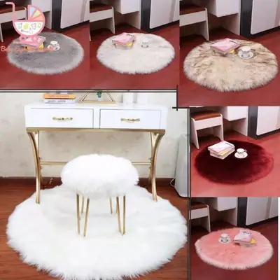 Ready Stock Premium Fluffy Wool Faux Fur Rug Carpet Soft Sheepskin Rug Seat Fluffy Rug Tatami Home Sofa Mat Rug