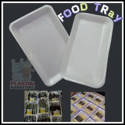 Foam Food Tray 100pcs±/SW14/L02T Polistrin Food Tray  for packing food/ Bekas Polistrin Buah-buahan