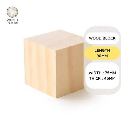 Wooden block pine wood 45x75x90mm DIY kayu furniture