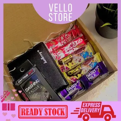 ✅READY STOCK✅ GIFTBOX WPC SET WALLET PERFUME CHOC FOR MEN UNTUK LELAKI BEG DUIT HADIAH SURPRISE BIRTHDAY SPECIAL DAY