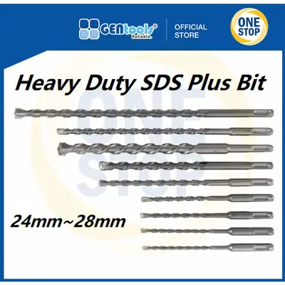 Gentools Heavy Duty SDS Plus Hammer Drill Bits 24 - 28mm / Mata Korek Batu , Simen / masonry  makita hikoki concrete bit