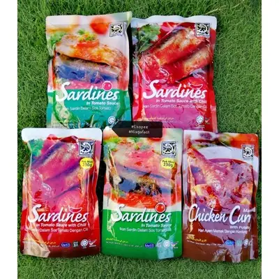 Sardin Viral / Sardin Dengan Cili Sardin Viral Pek Mini / Kari Ayam Mamak (280gm)  D'heritage Brand /Baked Bean EXP 8/26