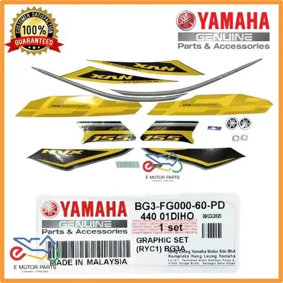 NVX GRAPHICS NVX155 STICKER NVX155 BG3A  RYC1 SET GRAPHIC BODY STRIPE YELLOW[100% ORIGINAL YAMAHA]-BG3-FG000-60-PD