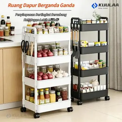 JU84 Rak Plastik Dapur Bilikair Serbaguna Bertingkat Segi Empat Boleh Stak Stackable Rectangle