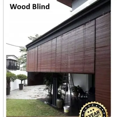 Nawaz Wooden no 1 Quality Blinds Outdoor '(W) x '(H) (Walnut),Bidai tahan hujan panas BidaiMeranti Wood  Blinds