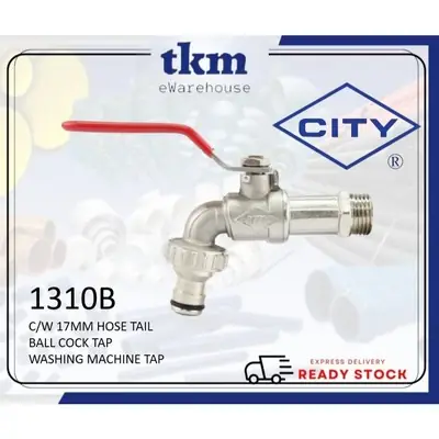 [TKM] (100% ORIGINAL) CITY 1310B HEAVY DUTY WASHING MACHINE TAP BRASS UNION WATER TAP 1/2" (MADE IN MALAYSIA)