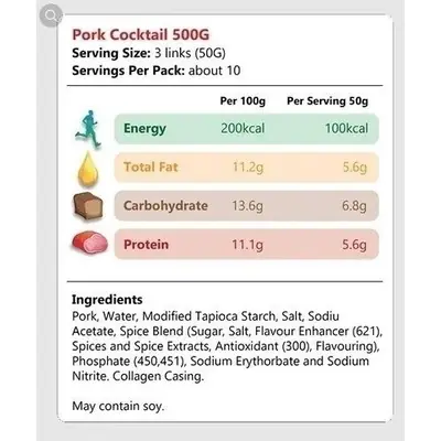 Nutriplus Cheese Chicken Sausage Cheese Sosej 300g