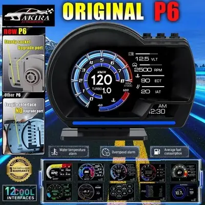 ‼️IMPROVED VERSION‼️AKIRA P6 OBD Gauge OBD2 Meter for PROTON PERODUA myvi axia bezza HONDA NISSAN TOYOTA vios Mitsubishi