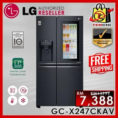 LG 601L GC-X247CKAV Side-by-Side Refrigerator with InstaView Door-in-Door® Matte Black